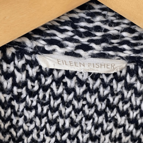 Eileen Fisher Jacquard Cardigan Jacket Size Medium Organic Cotton Twist - Picture 4 of 7